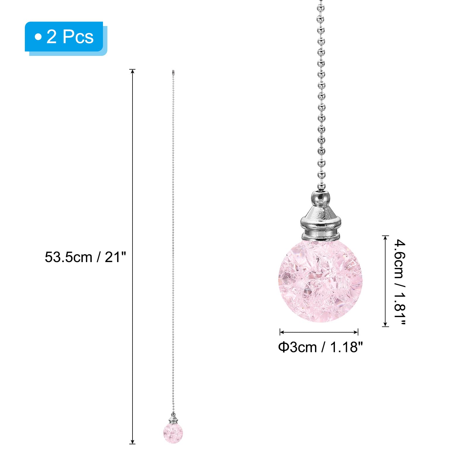 PATIKIL 21 Inch Ceiling Fan Pull Chain Extender Sets - Image 2