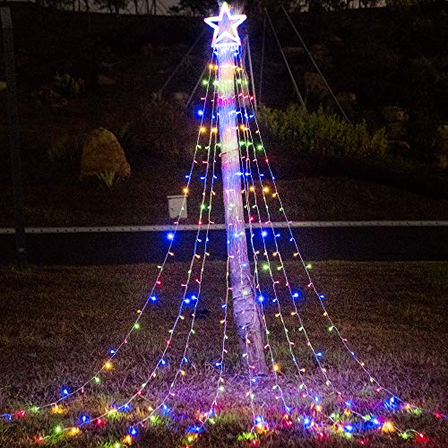 PUHONG Christmas Decoration Outdoor Star String Lights, 16.4Ft Christmas Tree Toppers Lights 320 LED 8 Modes with 12" Lighted Star for Halloween Christmas New Year Holiday Birthday (Multicolored) - Image 4