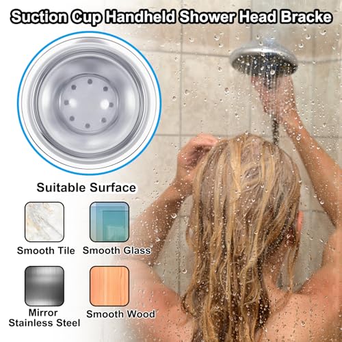 Soporte ajustable para cabezal de ducha xlehoely con ventosa de pared 6
