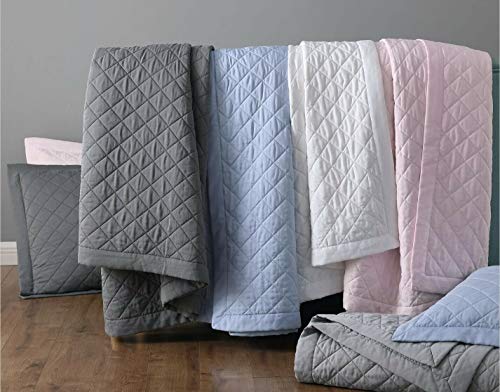 Chezmoi Collection OWEN-WHITE-QUEEN 3-Piece Soft Cooling Blend Of Rayon Derived From Bamboo & Polyester Quilt Bedspread Diamond Quilted Coverlet Set thumb #3