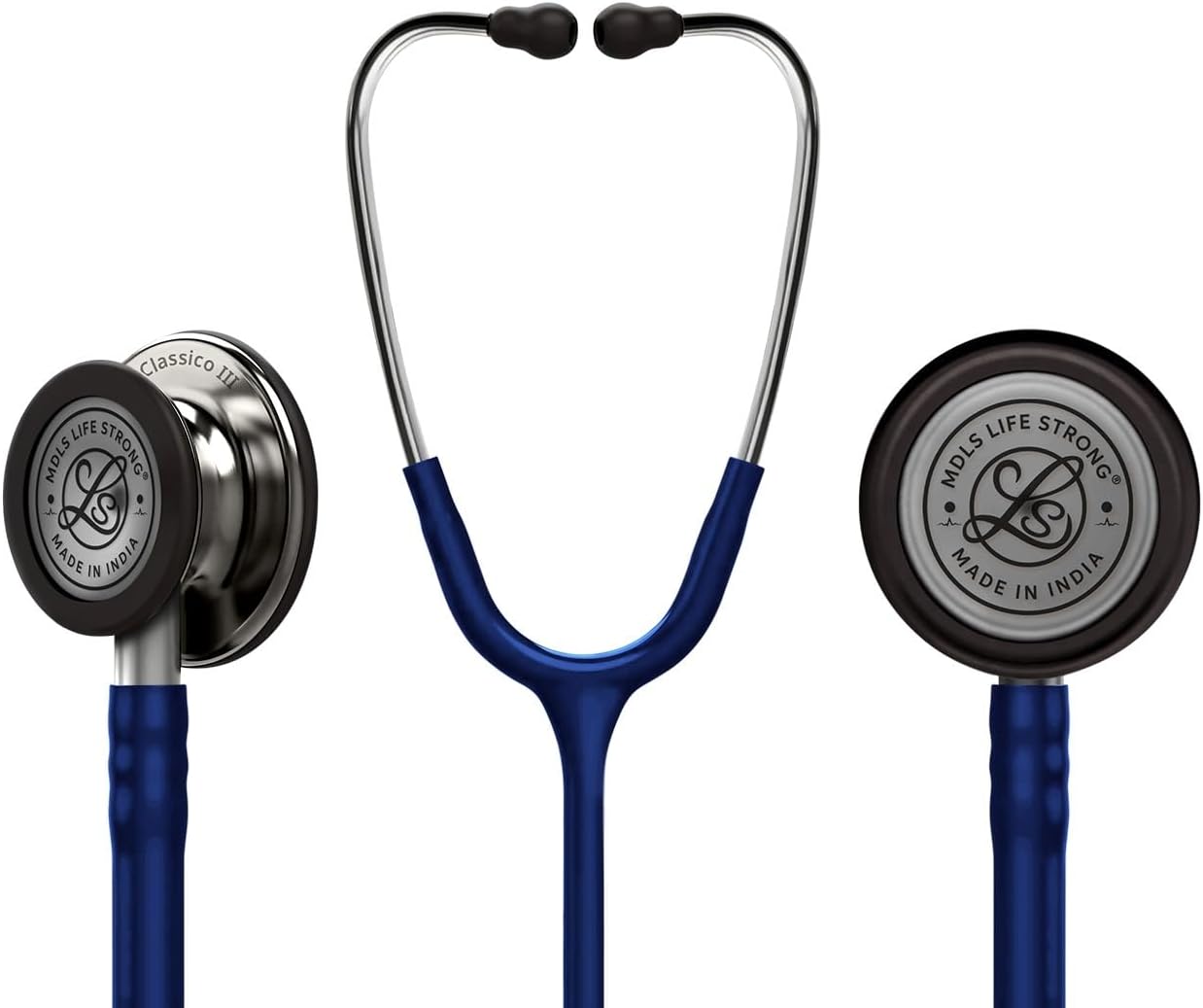 Classico lll Silver_Shine Light Wait Chest Pies Stethoscope, Stainless Steel Dual-head stethoscope For Nurses/Students/Doctors Acoustic Stethoscope (Navy Blue)