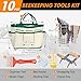 BeeCastle 9 Pcs Beekeeping Tools Kit with Organizer Tote for Beekeepers, Necessary Beekeeping Supplies Bee Keeping Starter Kit Includes Bee Smoker Kit and Beehive Tools
