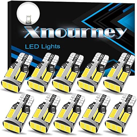 194 LED Car Bulb T10 168 2825 W5W LED Bulb, Extremely Bright 12V 11SMD 5630 Chipset LED Bulb Used for Cars Trucks Interior Dome Map Door Courtesy License Plate Lights 6500K White(10pcs/pack) Cover