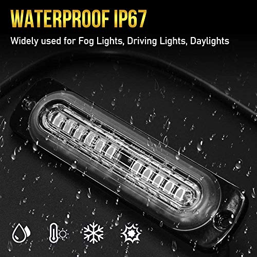 Led Warning Strobe Light 12 LEDs Emergency Led Warning Lights Surface Flush Mount Light LED Warning Light Bar Side Marker Safety Flashing Strobe Light Kit for 12V Tow Trucks Vehicle (12 led white)
