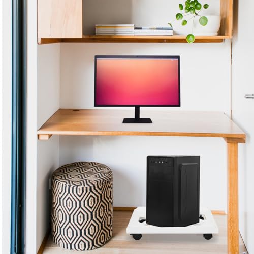 Soporte para torre de computadora con ruedas móviles, soporte ventilado para CPU bajo el escritorio, ideal para oficina en casa y entornos de trabajo, ofrece estabilidad y movilidad miniatura 7