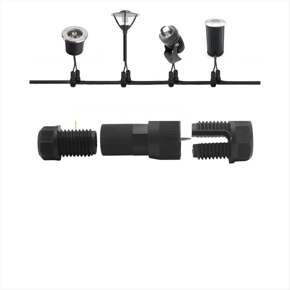 Bpqiang Black 10Pc Wire Connector Landscape Lighting Connectors Waterproof For 12-16 Gauge Cable Outdoor Lights