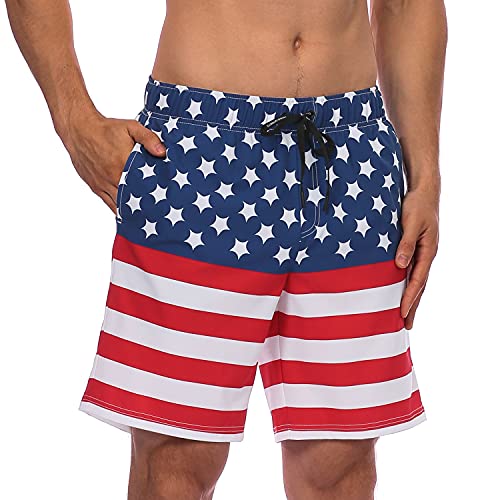 Image of HOdo Mens Swim Trunks with Mesh Liner 9 inch Quick Dry Swim Shorts Bathing Suits for Men Swimwear Board Shorts wiht Pockets