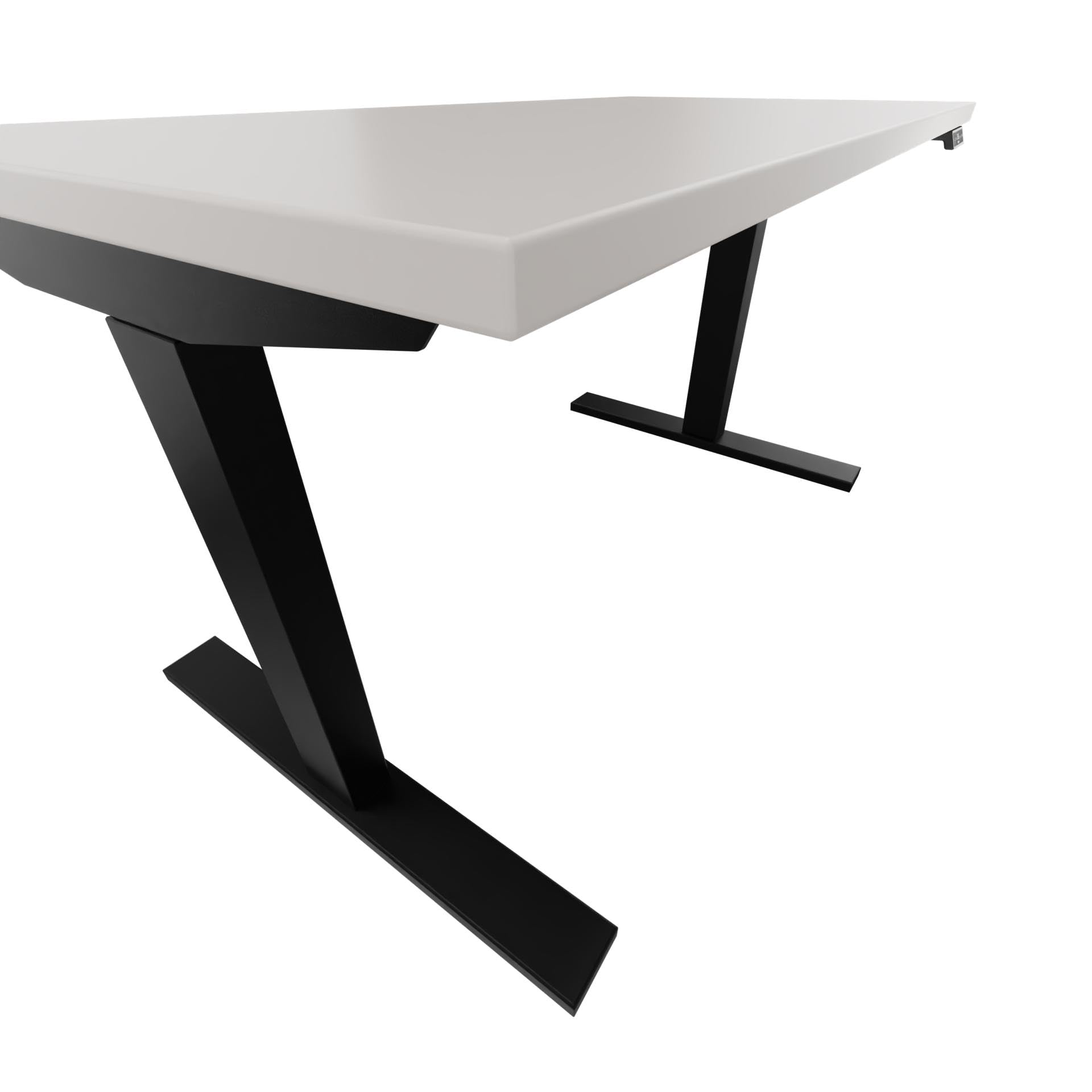 Höhenverstellbarer Schreibtisch E-WonderTech, EWT1606007, Platte 007 lichtgrau, Gestell 333 schwarz, H 630-1280 x B 1600 x T 600