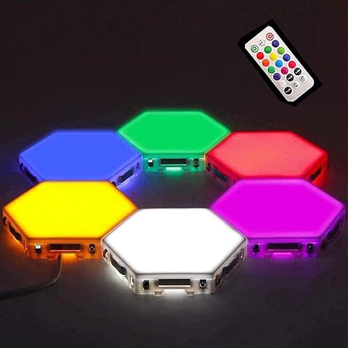 QFFL Paneles de luz LED inteligentes Hexagonal LED Luz de Pared Ajuste Remotamente RGB Color para Hogares Oficina Sensor Sensible al Táctil Lámpara