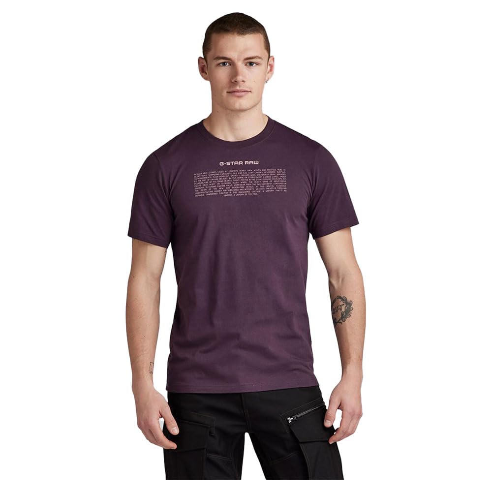G-Star Men's Poem Slim T-Shirt, Purple (lt maze D23902-336-8880), L