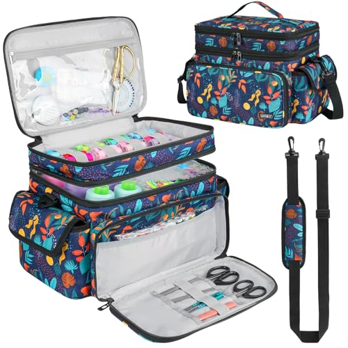 Reviews de Costureros - los preferidos. 47 Organizador grande de suministros de costura, accesorios de costura de doble capa, bolsa de almacenamiento y organizadora, caja de costura de viaje, cesta de costura para...