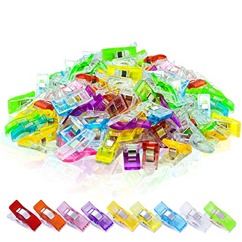 Evoio Multipurpose Wonder Clips, Sewing Clips for Fabric, Upgraded Multicolor Quilting Clips for Quilting, Sewing, Craft, Clamps, Binding, Paper Work, Hanging (Pack of 100)