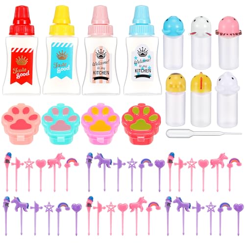 50 piezas de accesorios para caja Bento para niños que incluyen selecciones de alimentos mini bloque de construcción - Imagen 31 de 31