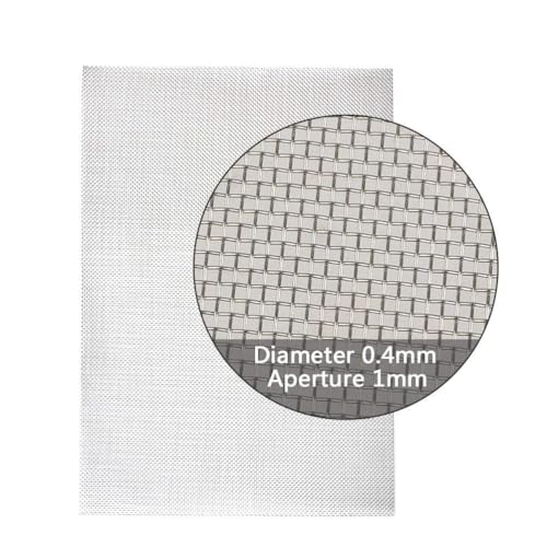 Image of Stainless Steel 304 Woven Wire Mesh Sheet - 15 Mesh, 0.4mm Hole, 1mm Thickness - Ideal for Air Ventilation, Window Screens, Mosquito Nets, Rat Barriers, and Window net, door (3 feet x 10 feet)