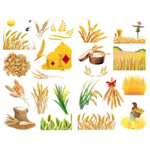 Image of Rice and Wheat Aesthetic Precut Cute Aesthetic Diary Travel Paper Journal Stickers Scrapbooking Stationery Sticker Flakes Art Supplies