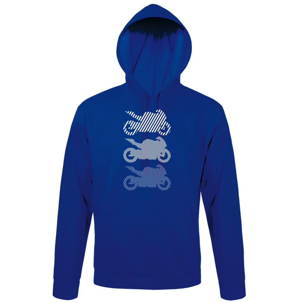 Motocykl High3 czarny męski kaptur bluza z kapturem, niebieski Royal, 4XL