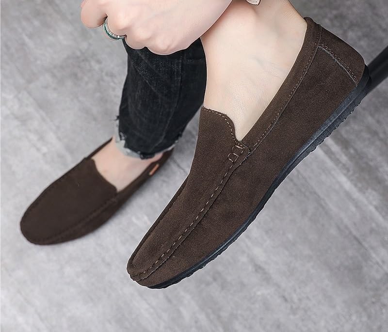 Loafers for Men Round Toe Faux Leather Loafer Shoes Flat Heel Slip Resistant Flexible Prom Fashion Slip-on3