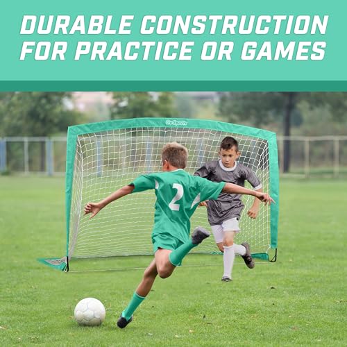 Image of GoSports Portable Soccer Goals for Kids - 13 Color Options - Choose 4 x 3 ft or 6 x 4 ft - Team Tone Pop Up Nets for Backyard