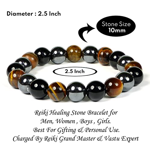 Image of Reiki Crystal Products Certified Natural Crystal Stone Round 10 mm Beads Bracelet for Men and Women | Reiki Charged Gemstone Jewellery Bracelet| Multiple Stone Variants Available