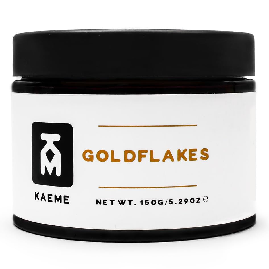Kaeme Goldflakes Whipped African Shea Butter Body Cream Moisturizer With Coconut Oil For Dry Skin,Gift For Men and Women, Handmade with Natural Hydrating Shea Butter From Ghana (10.5oz/300g jar) (5.29 Ounce (Pack of 1) GOLDFLAKES) Thumbnail