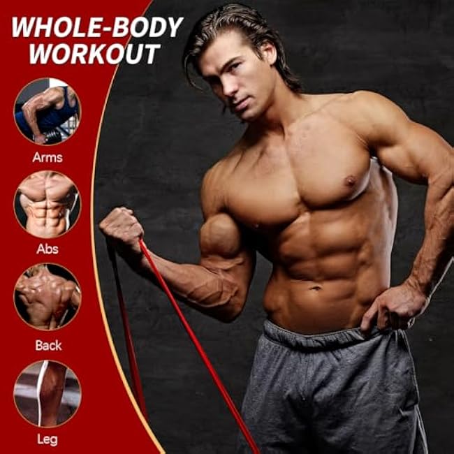 WHATAFIT Resistance Bands, Pull Up Assistance Bands, Exercise Bands, Workout Bands Set for Men and Women Home Fitness, Body Stretching, Strength Training, Physical Therapy