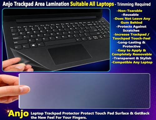 Image of Anjo 3 in 1 Combo of Laptop Trackpad & Backside Lid Full Body Skin Sticker Lamination Cover (Transparent) with Laptop Screen Guard Suitable for 15.6 Inch & 16:9 Display Aspect Ratios Laptops