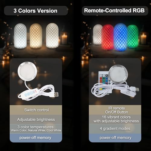 Image of LED Lamp Kit 001 for Bambu Lab MH001, 3D Printer Light Kit, MakerWorld DIY Hardware Lamp Kit,Round Light for 3D Printing USB 5V LED Kit 001 with Power-Off Memory Dimmable 3 Color