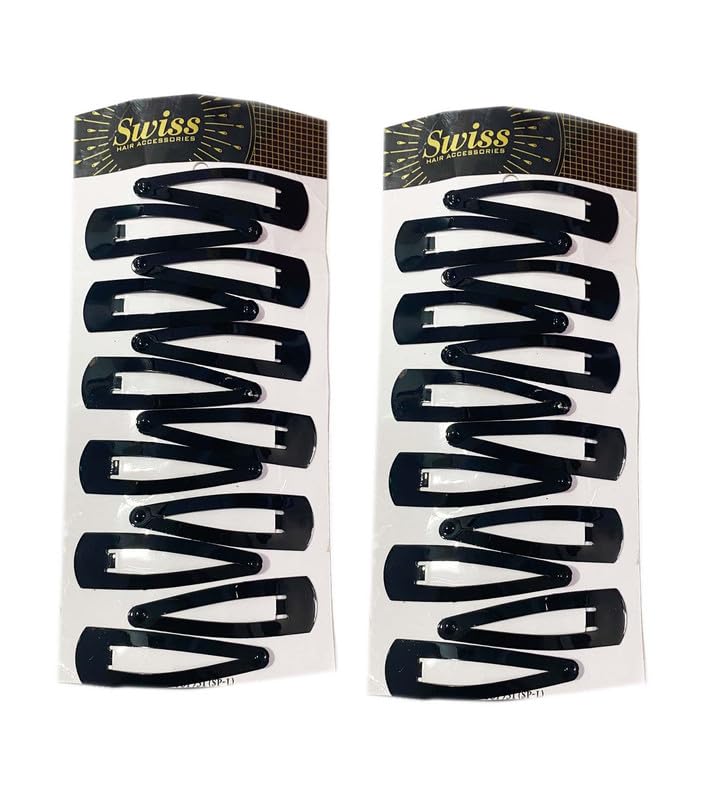 Swiss Hair Accessories Tic Tac Hair Clips for Women | 5 cm Pack of 24 | Tik Tak Pins for Girls | Tik Tok hair clips for Men