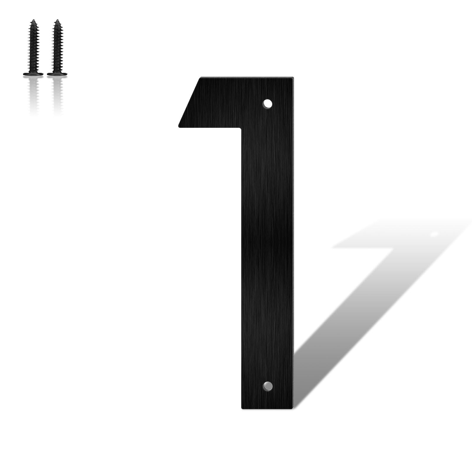 3 Inch Modern Stainless Steel Address Mailbox Numbers, Metal House Numbers and Letters, Stainless Steel Brushed Black House Numbers, for Houses, Hotels, Apartments, Mailboxes, Outside(Number 1)