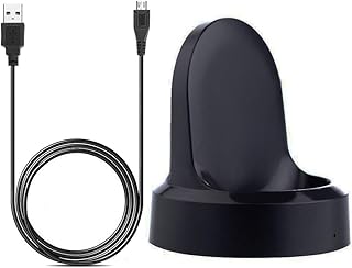 EXMRAT Charger Compatible for Samsung Gear S3, Charging Dock Stand Cable for Gear S3 Classic/Frontier Smart Watch (Black)