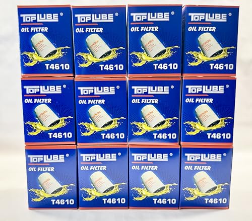 TOP LUBE T4610 Oil Filter 12 Pack Compatible with: Honda OEM 15400-PLM-A02 FRAM PH7317 CHAMP PH2867 Honda Acura Subaru Mitsubishi and more. Quality Certified IATF 16949:2016