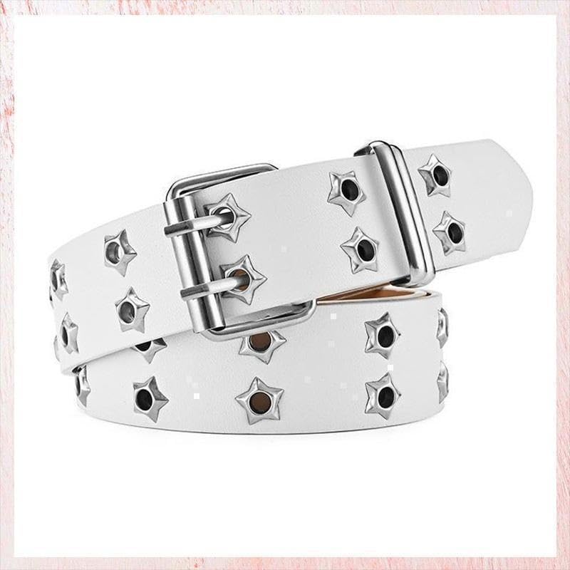 Amazon.co.jp: スタッズ 星白スターベルト ユニセックス ギラギラ パン