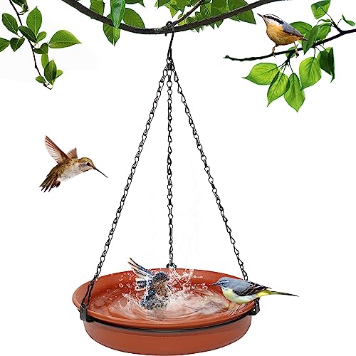 KHayRovies Abreuvoir Oiseaux Exterieur, Bains pour Oiseaux Sauvages suspendues, Mangeoire pour Oiseaux Exterieur Sauvages pour Petits Decoration Jardin Balcon...