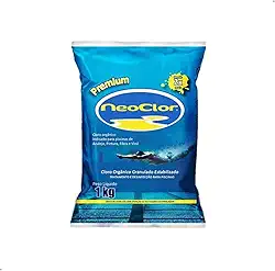 Cloro Orgânico Premium Pacote 1Kg Para Limpeza De Piscinas Azulejo Vinil Fibra Neoclor