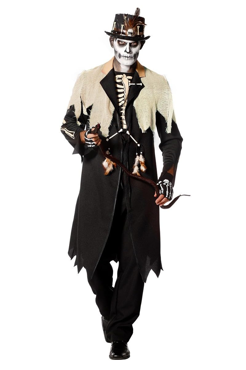 WILBERS & WILBERS 5709 - Voodoo König Mantel für Erwachsene, Hexenmeister, Schamane, Cape für Halloween, Karneval