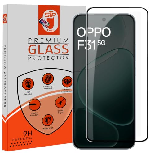 Image of STP FEEL Premium Tempered Glass Screen Protector Guard Compatible For Oppo F31 5G (6.57 Inch, Pack of 1) Edge to Edge Coverage With Easy to installation kit for Smartphone