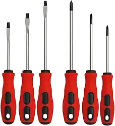 Kit de Chaves de Fenda e Phillips Imantadas – 6 Peças Profissionais com Cabos Ergonômicos e Alta Resistência