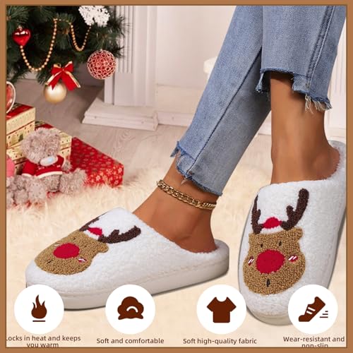 White Ghost Women's Halloween Fuzzy Warm Spooky Cute Fall House Slippers for Men - Outdoor & Indoor2