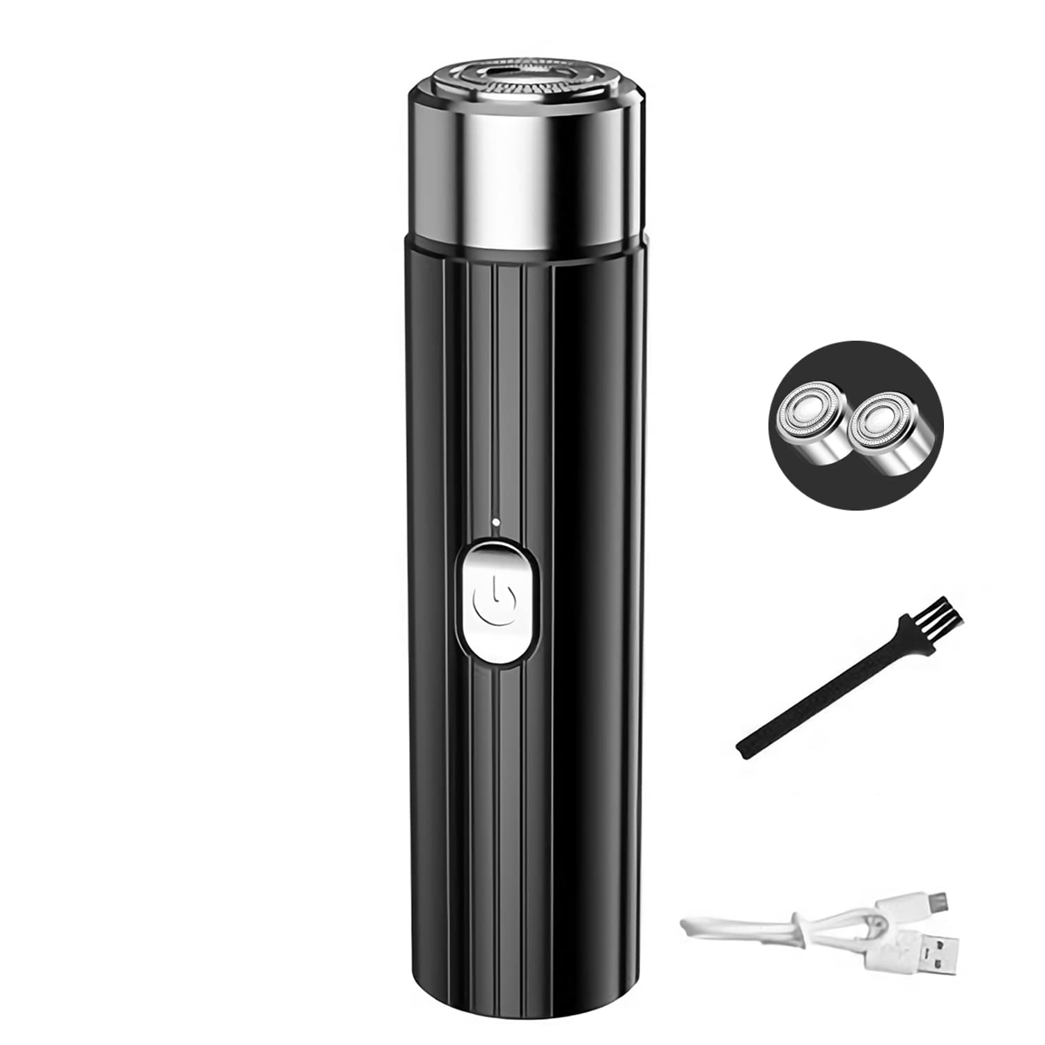 Mini Rasoio Elettrico Portatile, Rasoio Tascabile Senza Cordone Impermeabile IPX7 Rasoio Rotativo Ricaricabile USB, Rasoio Rotativo Da Uomo Umido E Secco, Regalo Per Fidanzato Marito Papà,Nero