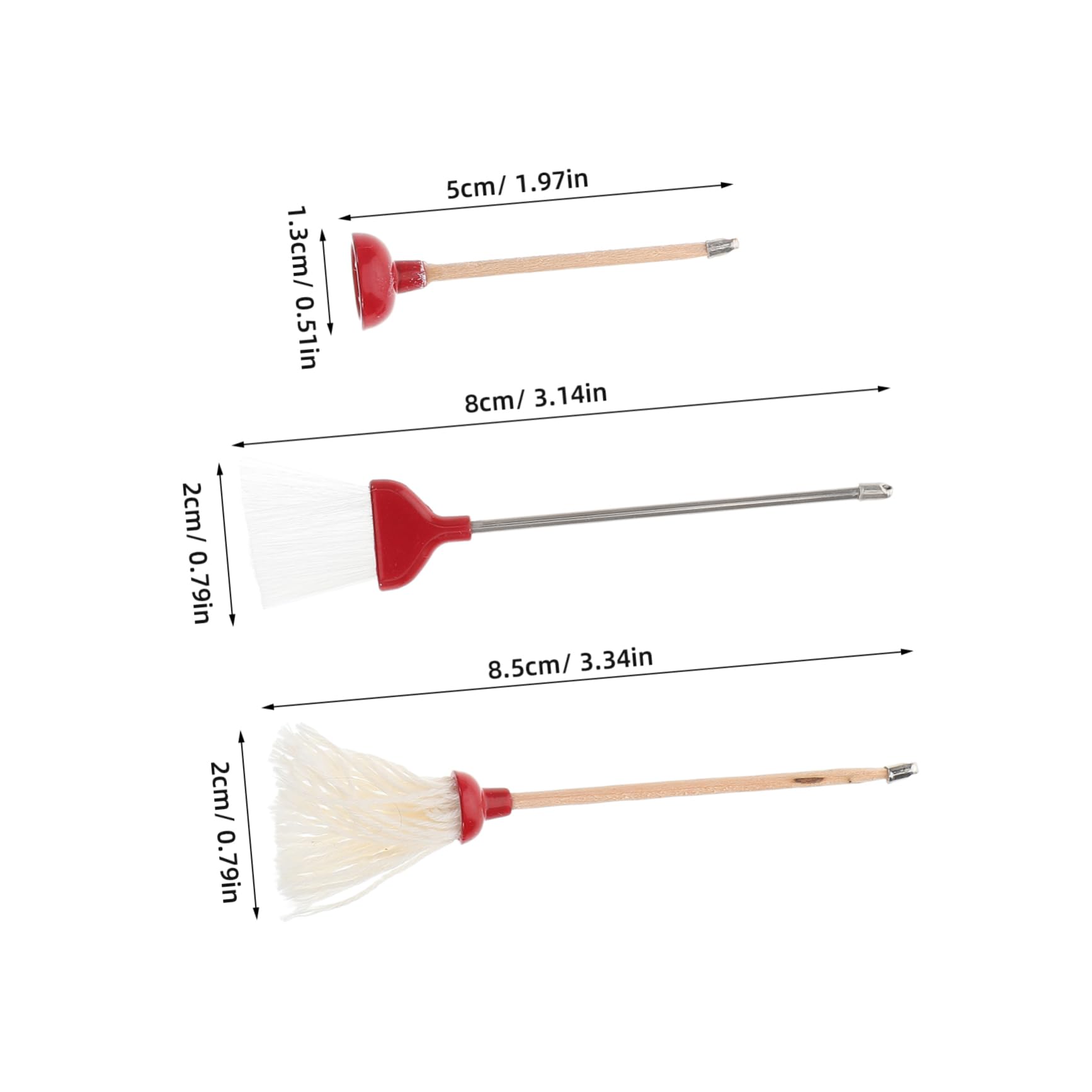 Toddmomy Realistic Miniature Cleaning Tools 1 Set of Mini Mop Broom for Dollhouse Decor Sturdy Easy-to-Clean Cleaning Set
