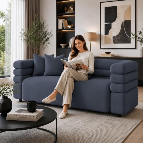 Image of Modern Designer Furniture Collection | Premium Upholstered Lounge Seating with Sculptural Contemporary Design | High-Density Foam Cushions & Solid Wood Frame | Minimalist Home & Living (Dark Grey)