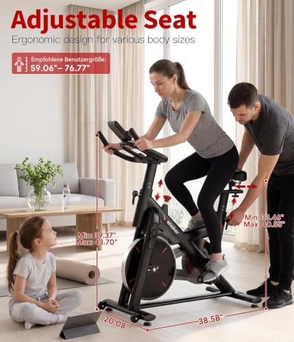 Image of Wenoker Magnetic Exercise Bike for Home - Adjustable Silent Spin Bike with 350lb Capacity, APP Connectivity, LCD Monitor & Device Holder - Indoor Cycling Bike for Cardio & Weight Loss