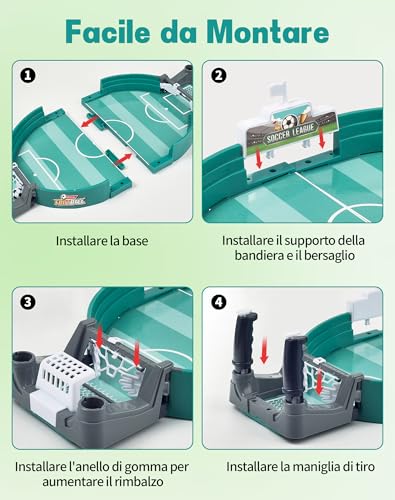 A aBlumen Interaktives Tischfußballspiel mit 6 Fußbälle, Table Soccer Tischfußball Tischfussball Kinder Geeignet für Kinder ab 3 Jahren Fusball Geschenk für Kinder – Bild 4