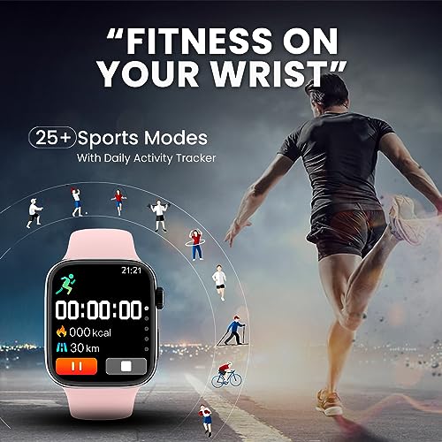 Image of Kratos SW15 Smart Watch for Men and Women with Bluetooth Calling, 1.85 inch HD Display, IP67 Water Resistant, Long Battery Life, 25+ Sport Modes,SpO2 & Health Monitoring, Smart Watch with 200+ Watch Face