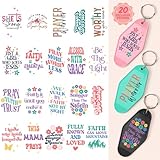 Kaciola Studio 80PCS Faith UV DTF Wrap Stickers-Faith Theme UV DTF Stickers for Motel Keychain, Waterproof Pray Transfer Sticker Decal Rub on Transfers for Hotel Keychain