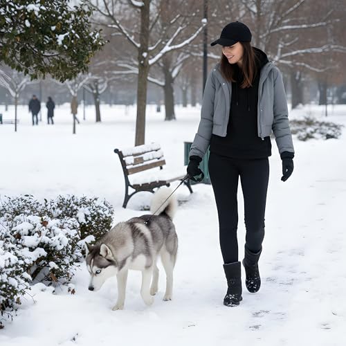 Alicegana Womens Winter Snow Boots Waterproof Warm Fur Lined Mid Calf Comfortable Non Slip Booties for Outdoor Walking