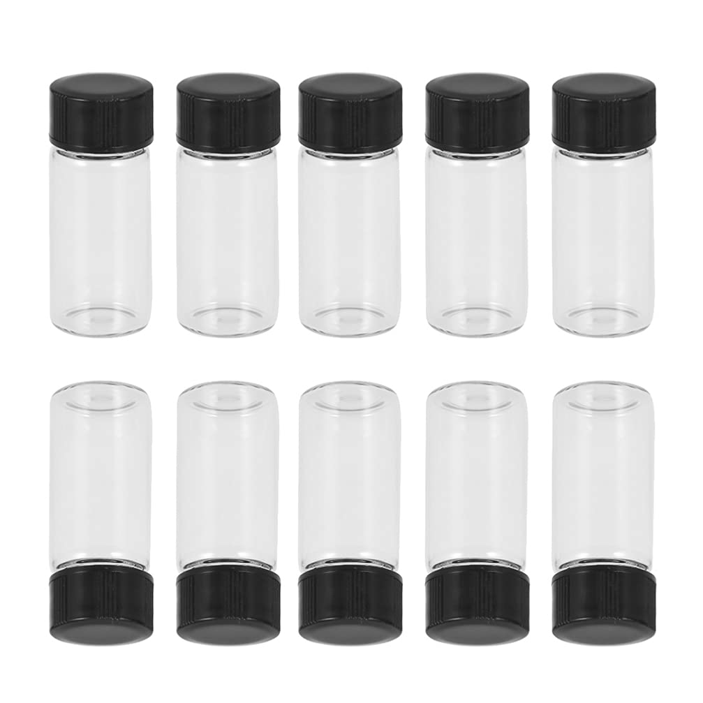 HemoblloGlass Vials with Screw Caps : 100Pcs 5ml Clear Sample Bottles Leak-Proof Small Empty Bottles for Liquid
