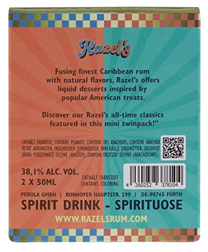 Razel’s Rum Treats Mini Twin Pack: Gereifter Rum trifft auf Erdnussbutter und Brownies! 2 x 50ml – Bild 4