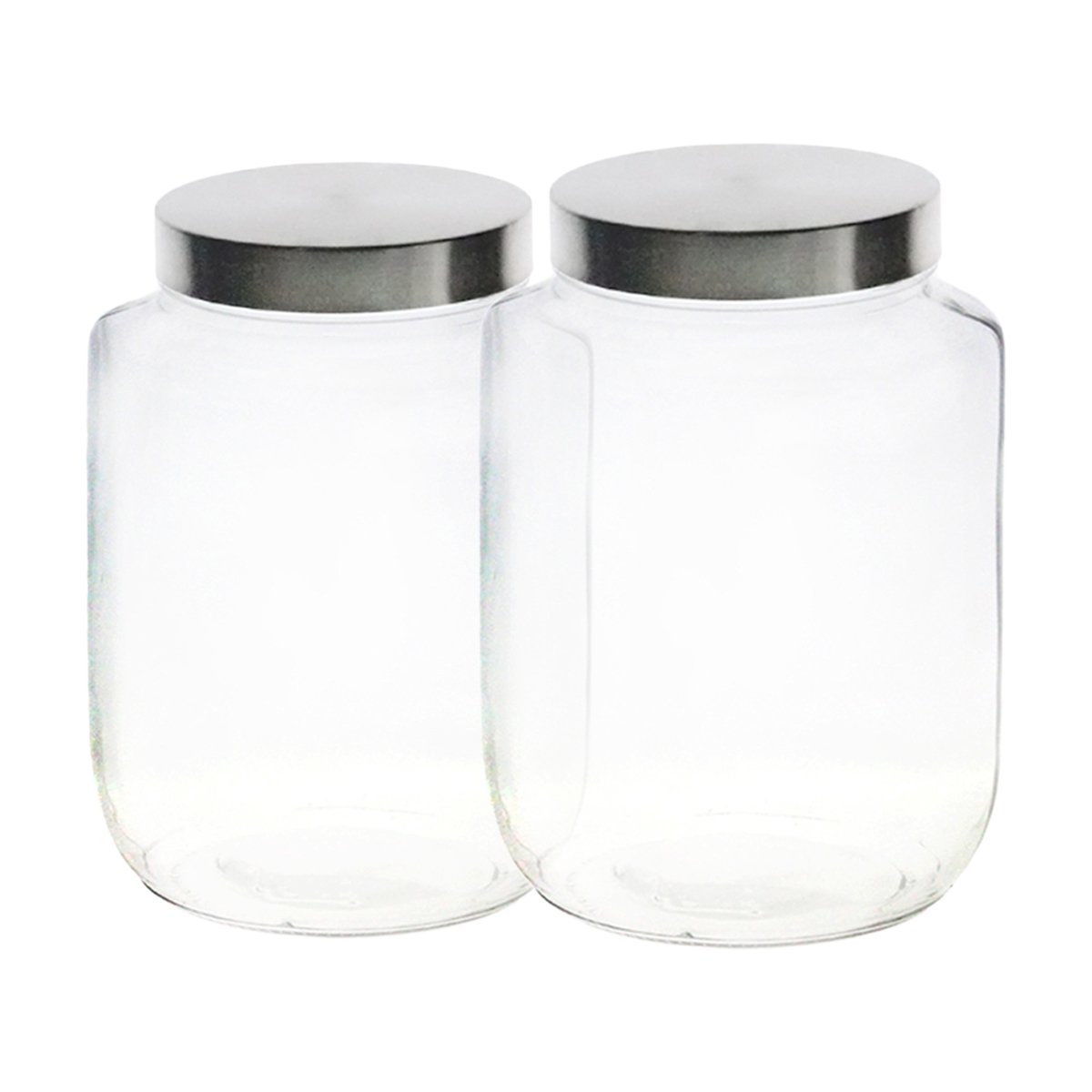 Buy Yera Glass Jar With Lid 565 ml, 2 Pieces, Transparent Online at
