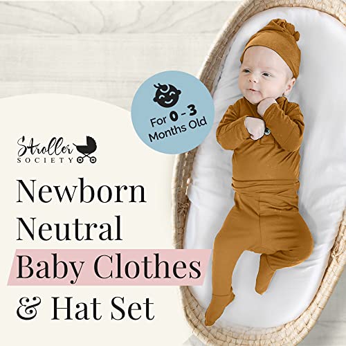 Coming Home Outfit and Hat Set for newborn boy and newborn girl, soft and stretchy gender neutral baby clothes, layette2